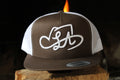 LA SHAPES LOGO BROWN & WHITE TRUCKER HAT