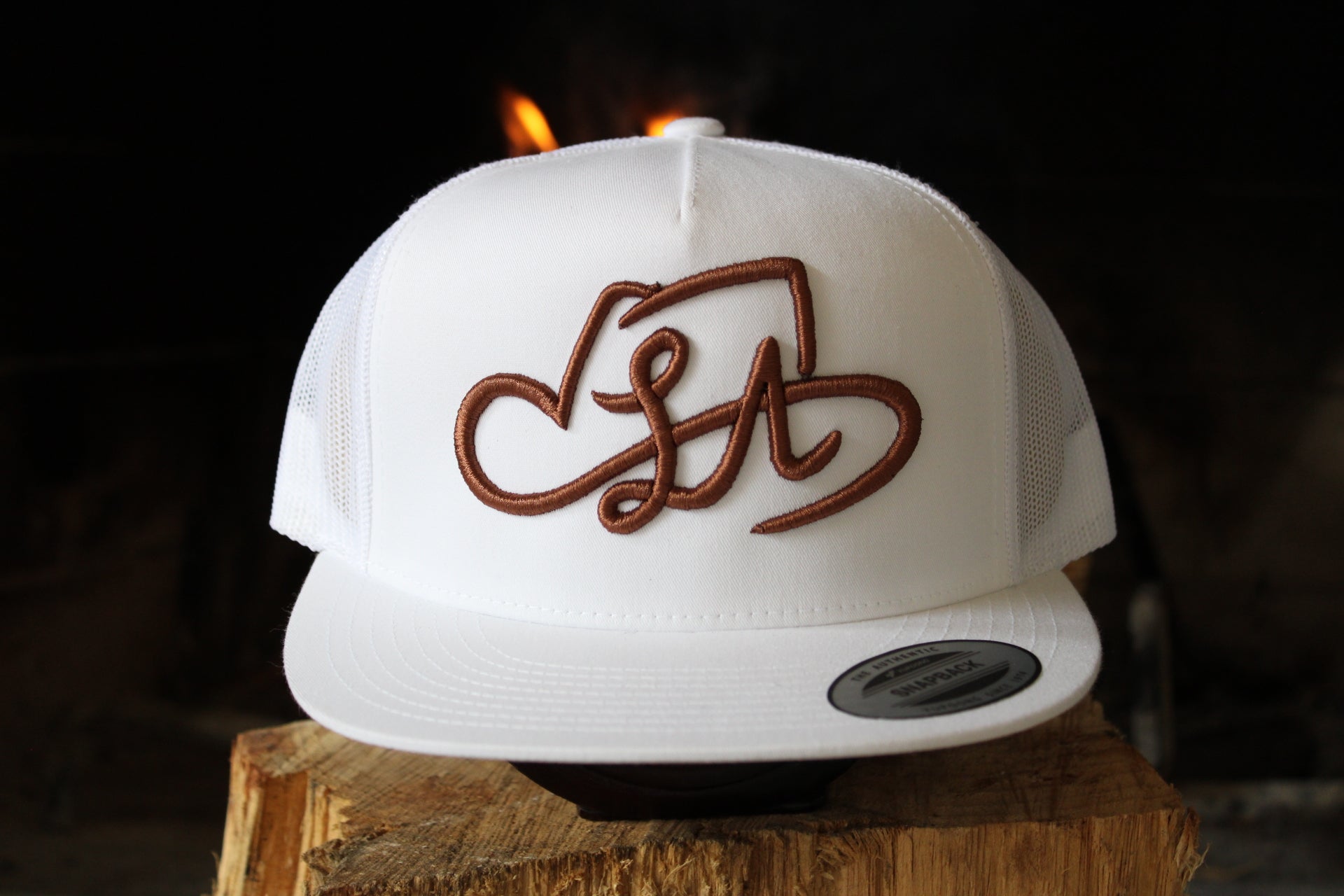 LA SHAPES LOGO WHITE TRUCKER HAT