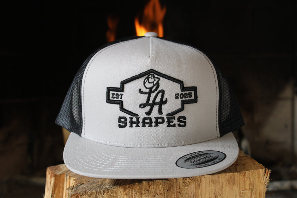 LA SHAPES GREY & BLACK TRUCKER HAT